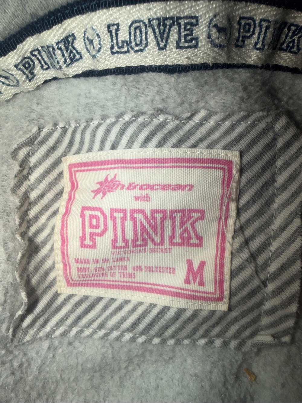 PINK Victoria's Secret Gray Hoodie & Boot‑Cut Sweatpants with Maroon Logo - Picture 7 of 7